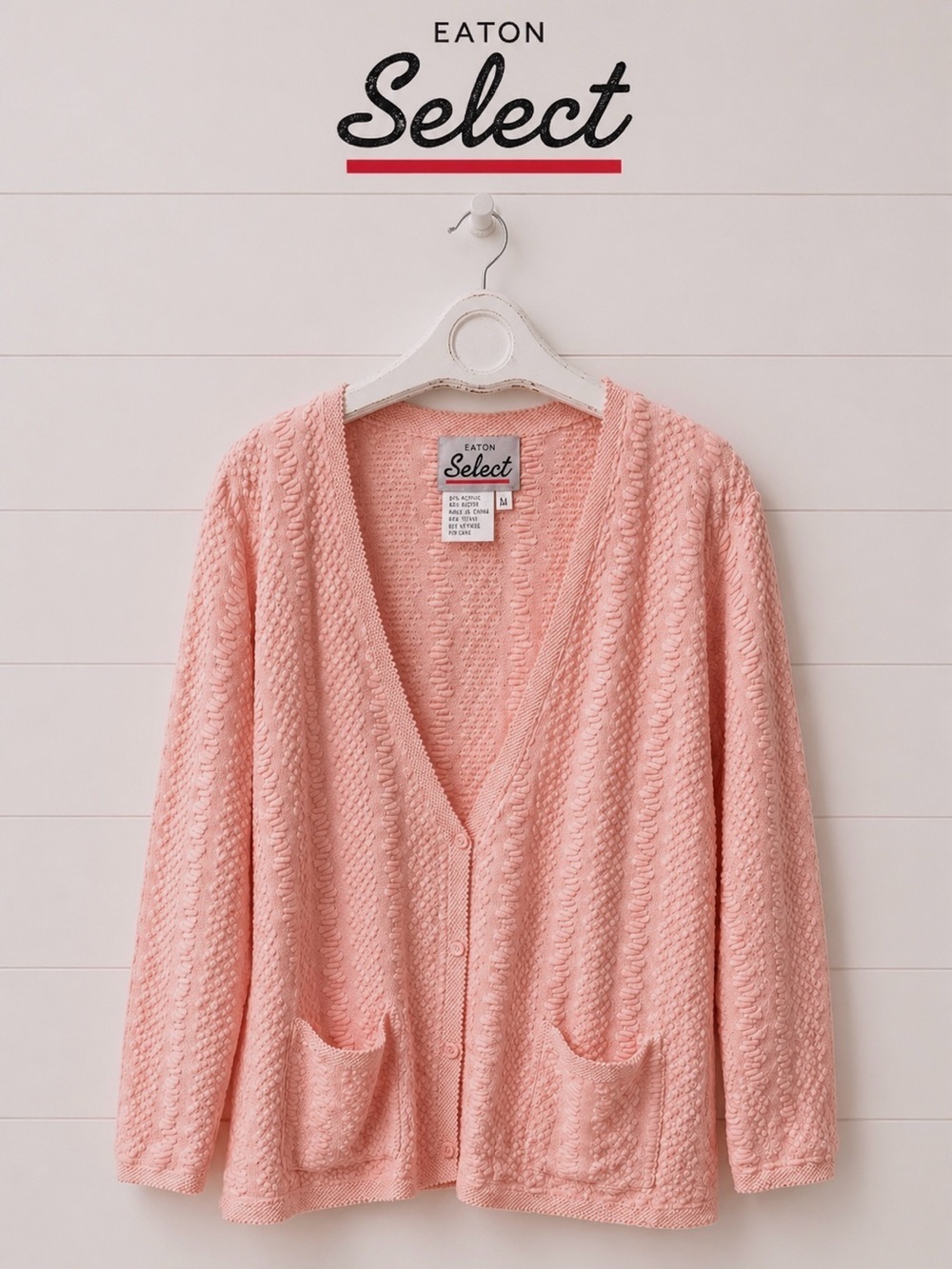 Vintage Pink Knit Cardigan – Eaton Select – Size 40